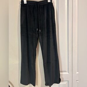 Juicy Couture Black Velvet Wide-Leg pajama Pants